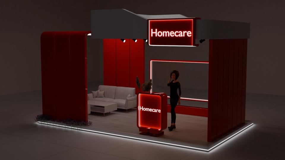 Jasa Desain Kios Minimalis Depan Rumah - 3d desain booth menggunkan software blender