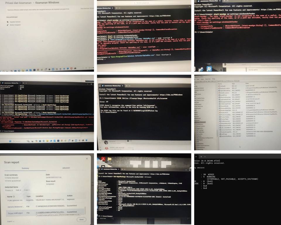 ini adalah portofolio saat saya memperbaiki laptop saya sendiri dari trojan