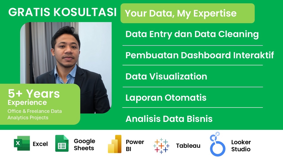 Jasa Pembuatan Dashboard Interaktif & Dinamis (Excel, Power BI, Tableau, Looker Studio)