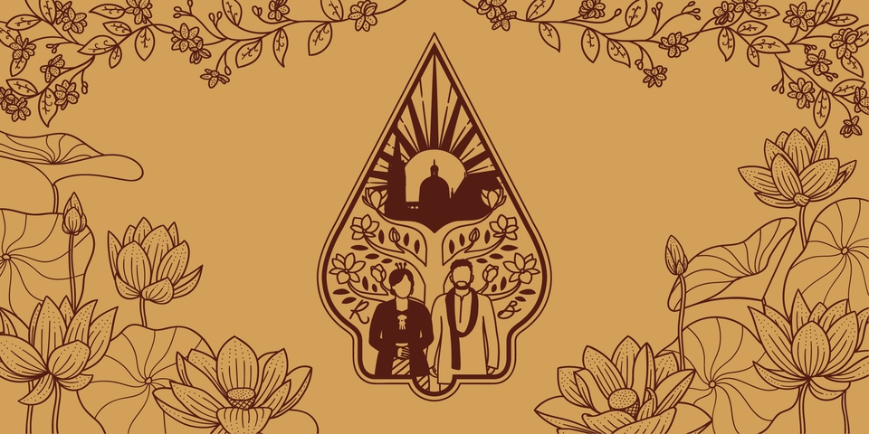 Line Art - Custom Ilustrasi Gunungan Batik untuk Undangan, Souvenir Pernikahan/Wedding Stationery - 6