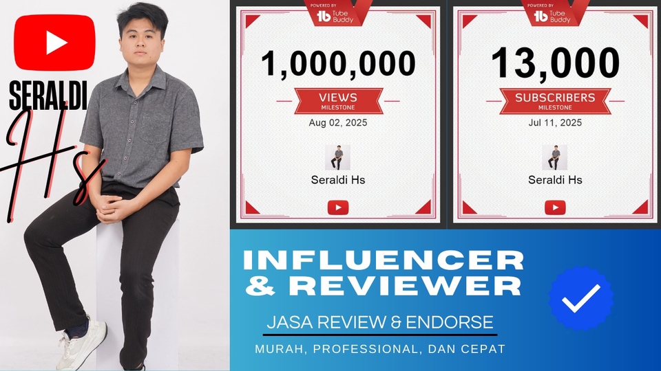 Jasa Endorse dan Buzzer Youtuber Indonesia - Jasa Review & Endorse Murah, Professional, dan Cepat Platform YouTube (All Brand & Product)
