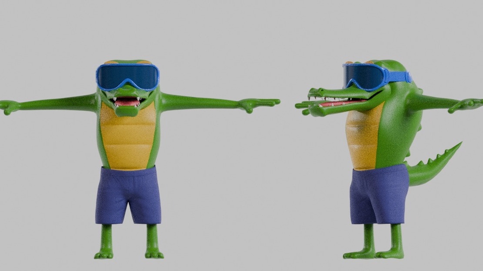 Desain 3D Karater Modeling Blender