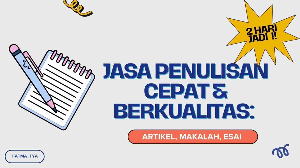 Jasa Penulisan Skripsi, Thesis, dan Proposal - Jasa Penulisan Cepat & Berkualitas: Artikel, Makalah, Esai (2 hari jadi!!)