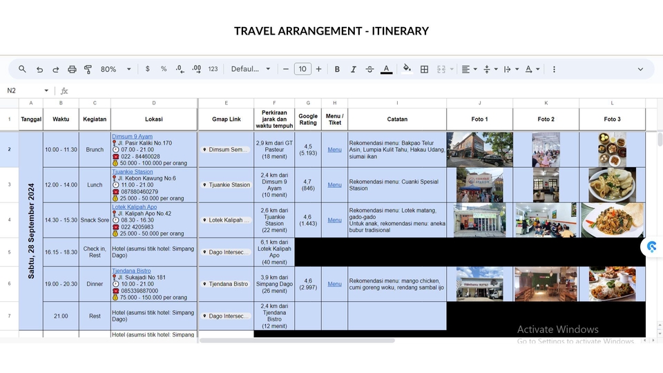 Travel Arrangement and Itinerrary