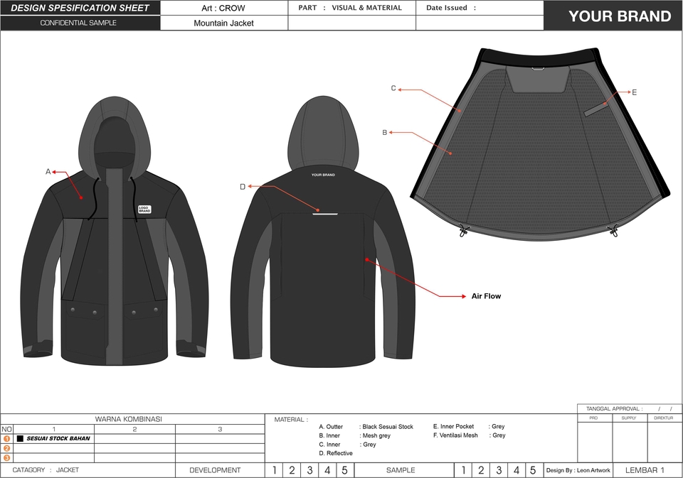 Desain Kaos & Motif - Desain Jacket gunung dan harian worksheet - 2