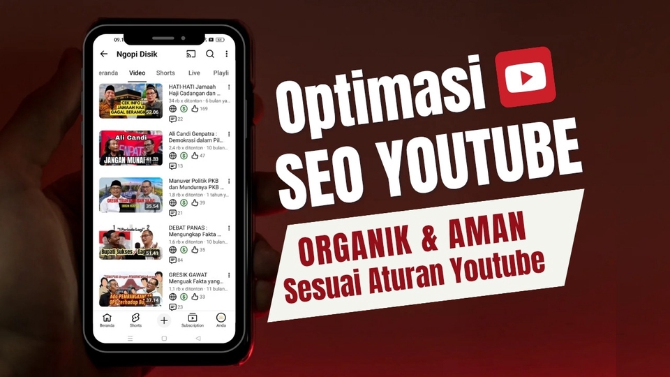 Jasa Backlink Dofollow Berkualitas Terbaik dan Terpercaya - Optimasi SEO YOUTUBE Menambah View Organik , Jam Tayang dan Subscriber AMAN