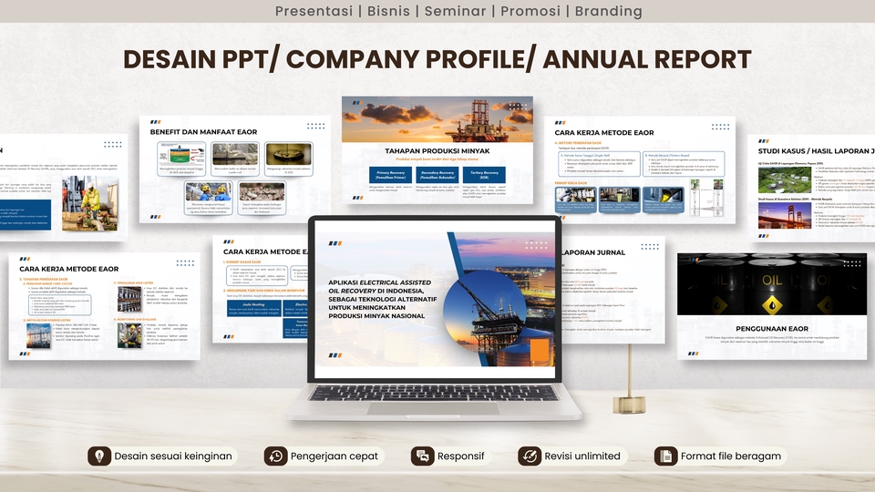 Jasa Pembuatan Presentasi / Desain PowerPoint - Desain Presentasi PowerPoint (PPT)/ Company Profile/ Annual Report