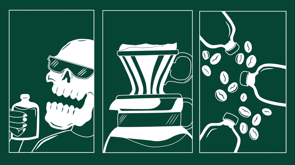 Design Sticker Untuk Brand Minuman dengan gaya yang simple art dan kekinian