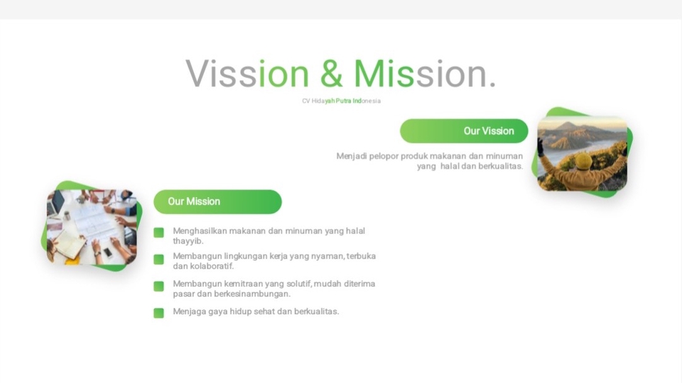 Jasa Pembuatan Presentasi / Desain PowerPoint - Berpengalaman dalam Membuat Visi, Misi dan Core Value Perusahaan