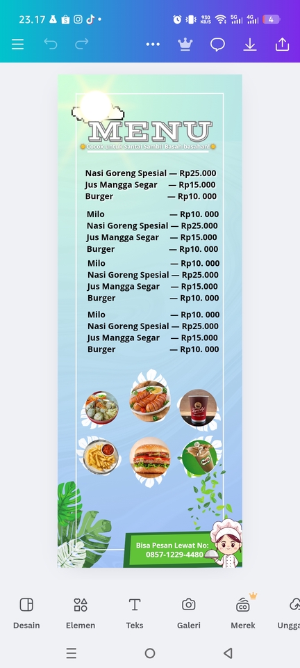 Menu Makanan Di Kolam Renang