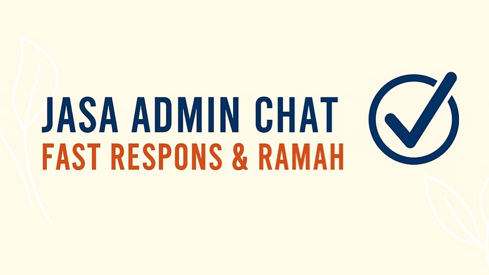 

Banner jasa admin chat fast response dan ramah, cocok untuk customer service.



