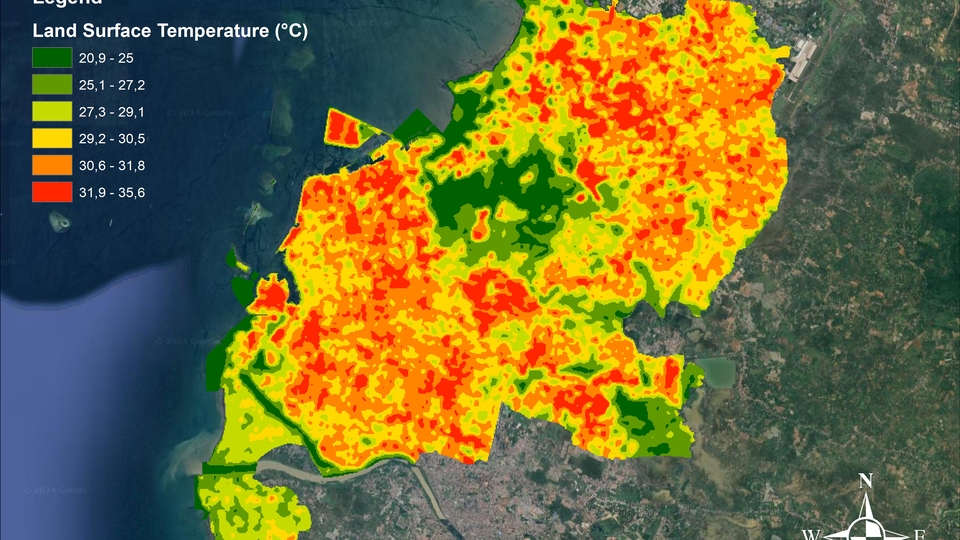 Peta Land Surface Temperature Kota Makassar