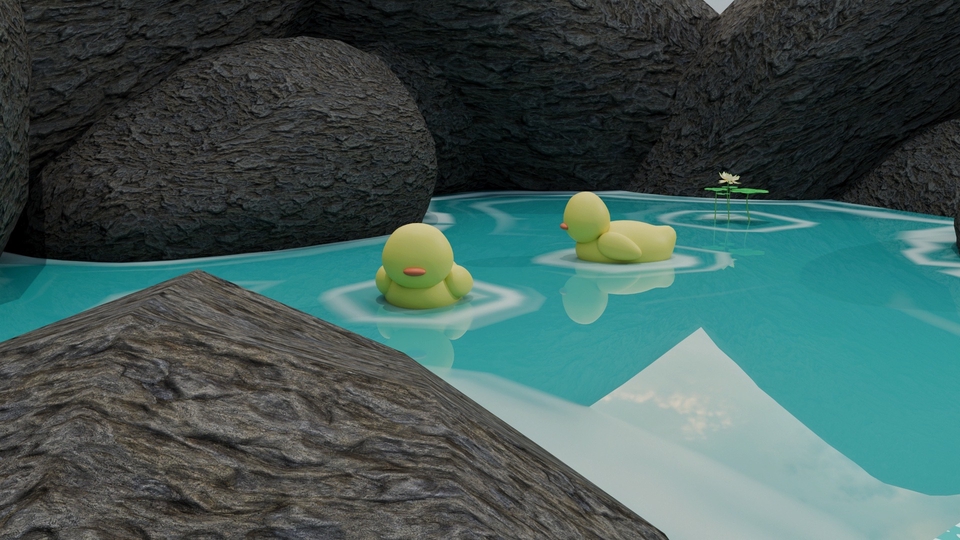 Low Poly
Render: Eevee
App: Blender
Decs:
- Air sudah animated, bs dipindahkan sesuai object