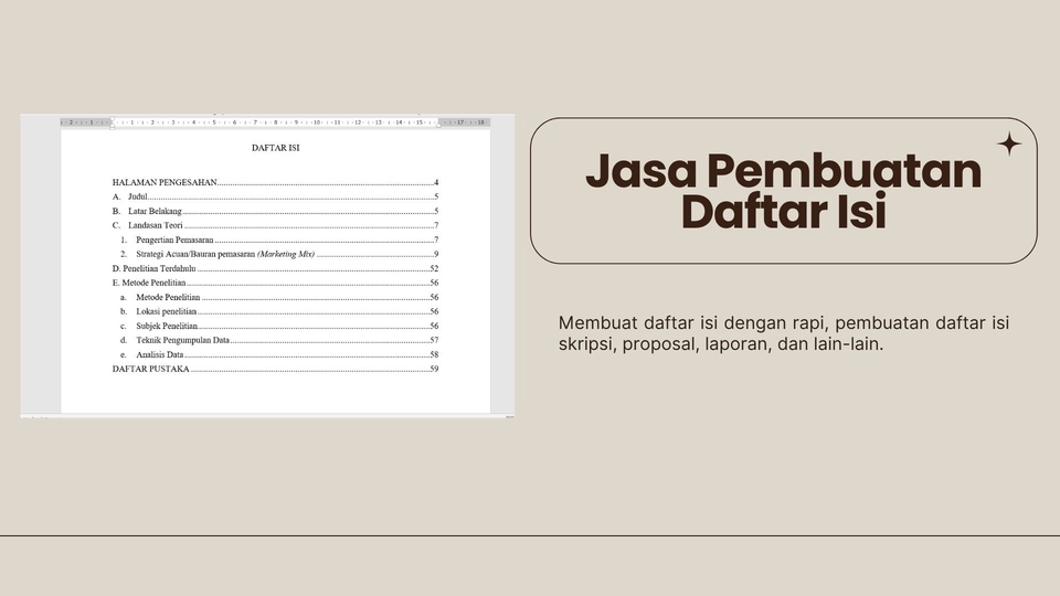 jasa edit microsoft word, jasa edit daftar isi, jasa edit dokumen, jasa pembuatan daftar isi.