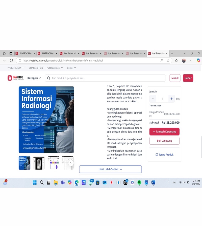 Produk yang tayang di Katalog Elektronik versi 6 Inaproc