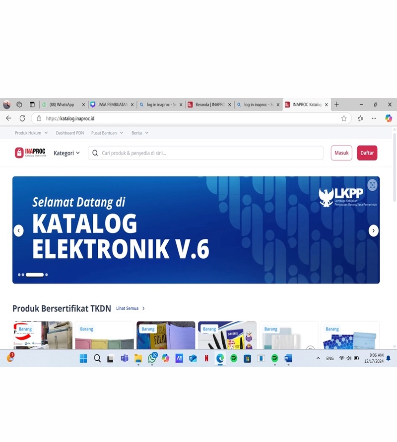 Katalog Elektronik versi 6 Inaproc