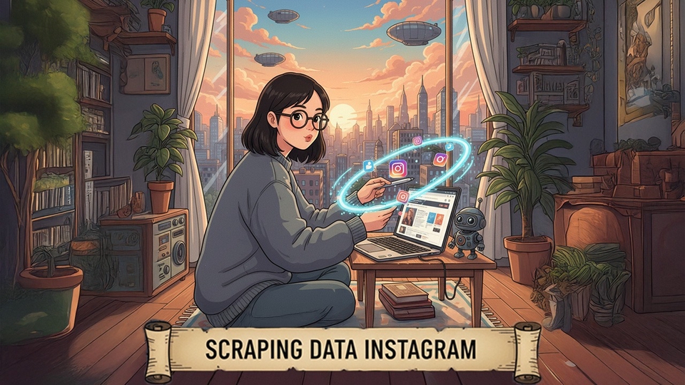 scraping data instagram, data extraction, ghibli style, anime art, social media data, web scraping