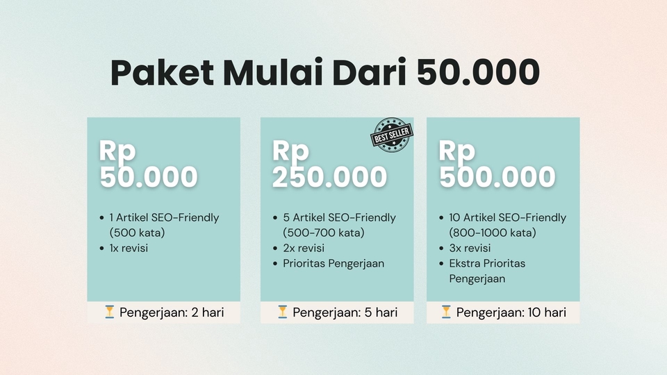 Penulisan Konten - Artikel SEO Human Friendly | 1 Hari Jadi | Mulai Dari 100p - 3