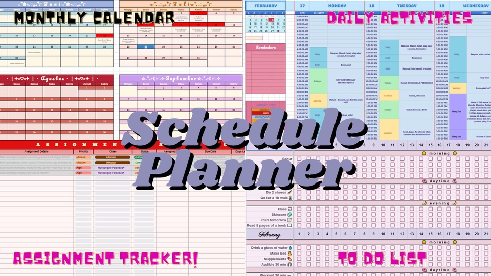 Jasa Pembuatan Dashboard Excel Profesional untuk Visualisasi Data Bisnis - Schedule Maker (Spreadsheet)