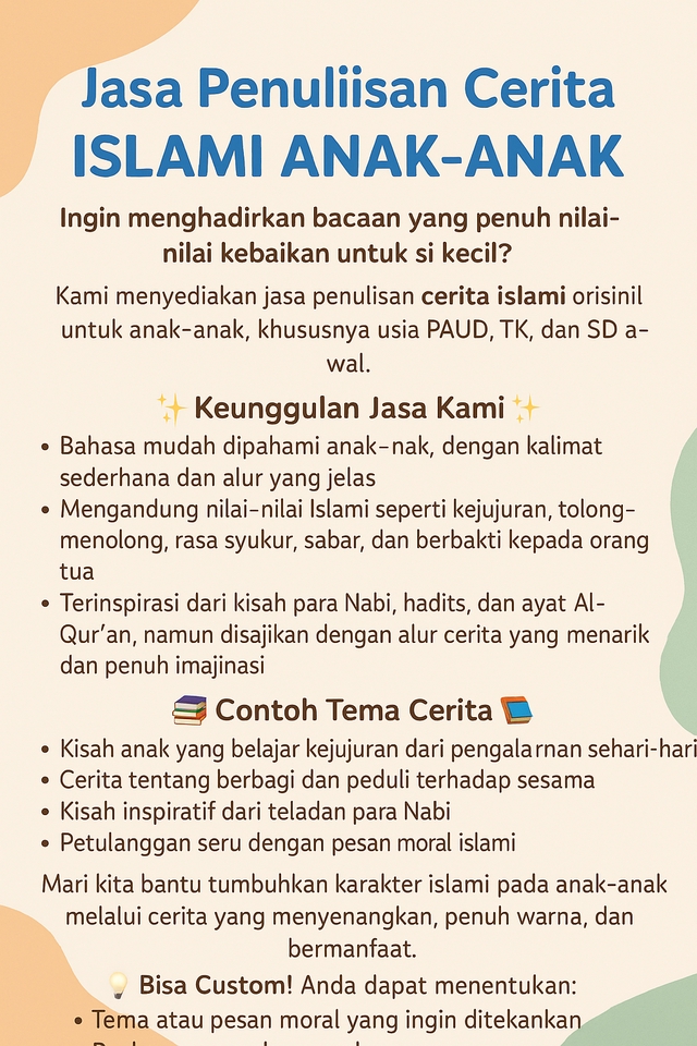 Penulisan Buku - Menulis artikel cerita/dongeng islami - 4
