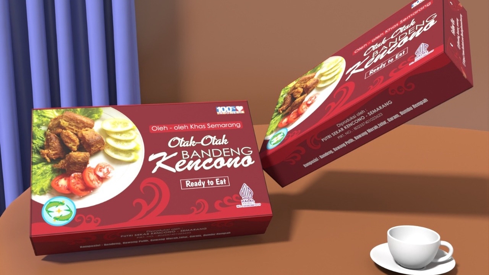 Jasa Desain Mebel (Furniture) Online Terpercaya - Desain Box Makanan, include materi, logo, & mockup