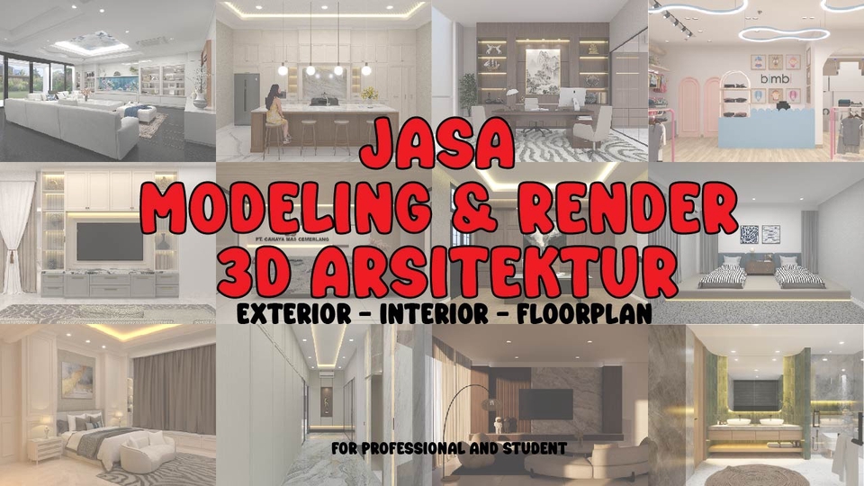 Berbagai Jasa Desain 3D Eksterior (Exterior) - MODELING-RENDER 3D ARSITEKTUR [EXTERIOR-INTERIOR-FLOORPLAN]