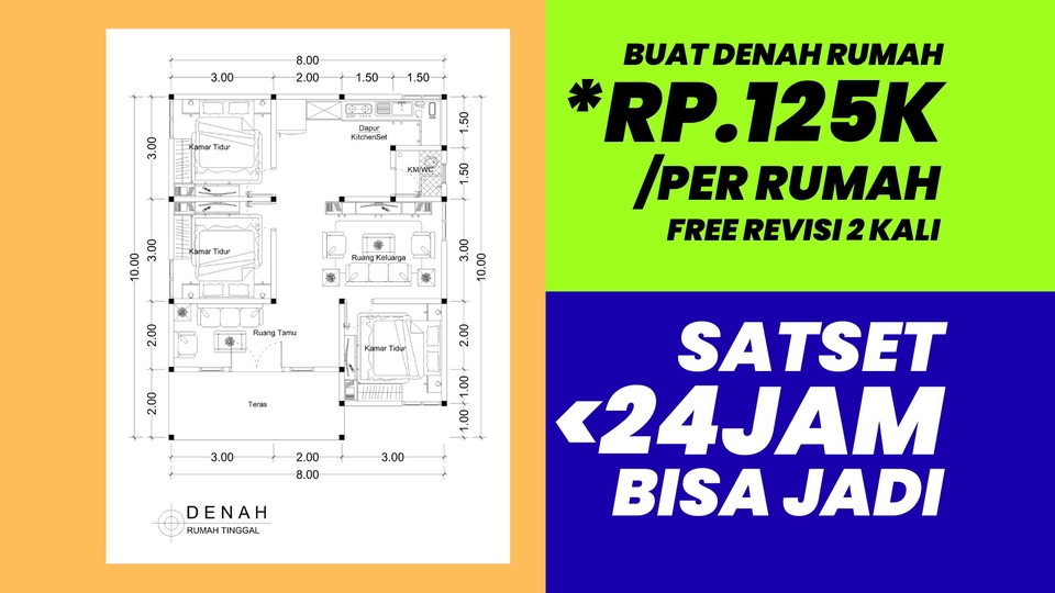 jasa gambar desain rumah minimalis modern harga murag terjangkau