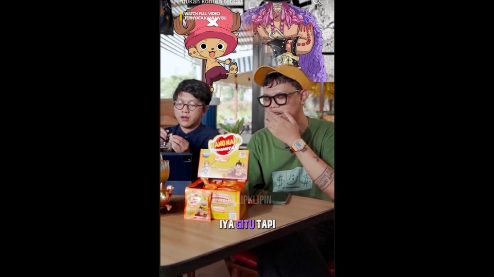 Konten Klip Youtube Ternyata Kamu Wibu, untuk mempromosikan Brand 'Nano Nano OnePiece'