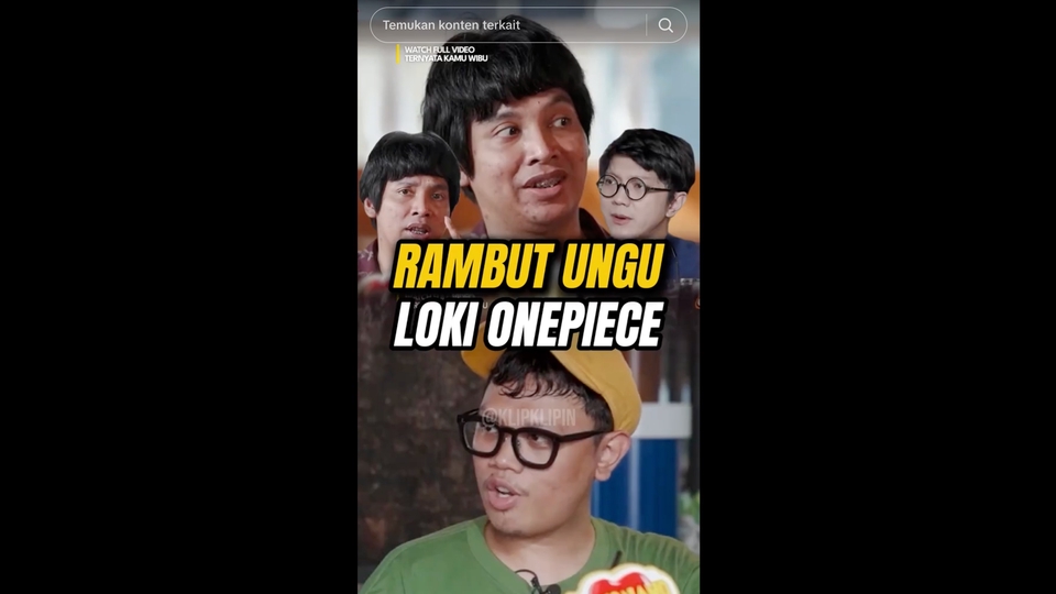 Konten Klip Youtube Ternyata Kamu Wibu, untuk mempromosikan Brand 'Nano Nano OnePiece'