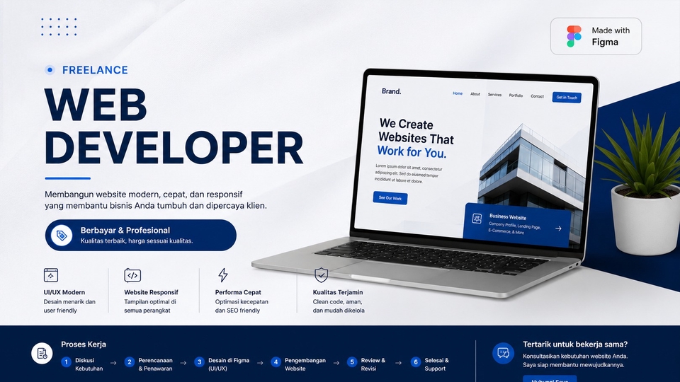 Freelance Web Developer profesional untuk website modern, cepat, dan responsif.