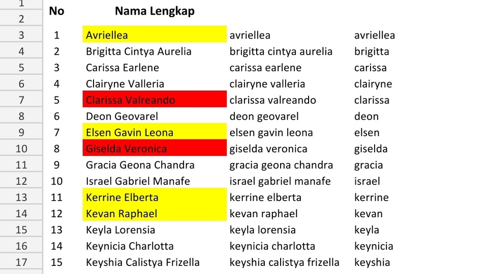 Jasa Input Berbagai Jenis Data Entry Online - Data Entry & Formatting Daftar Siswa