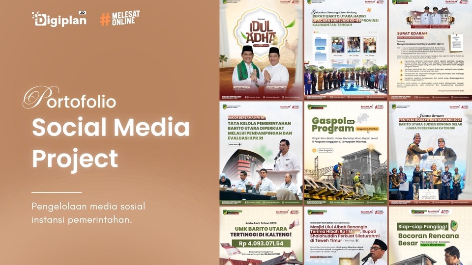 Portofolio Hasil Kerja Pengelolaan Sosial Media Instansi Pemerintah.