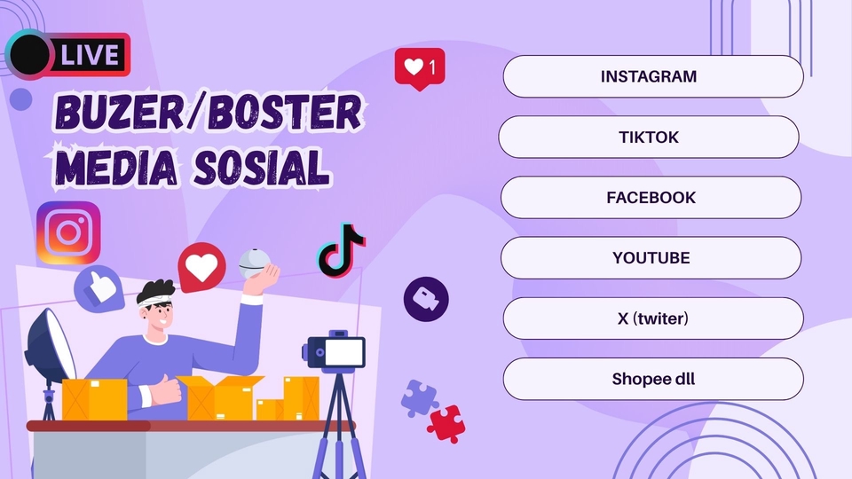 Jasa Buzzer Social Media IG, Facebook, Tiktok, maupun Twitter - Buzer and boster media sosial 