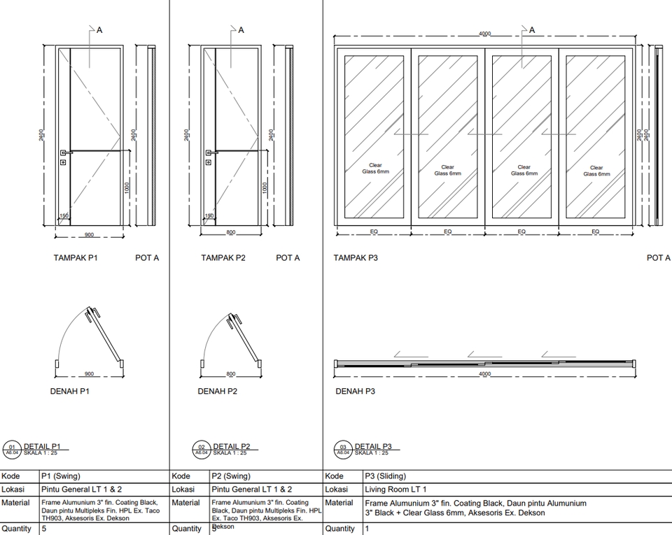 Rencana Pintu Jendela