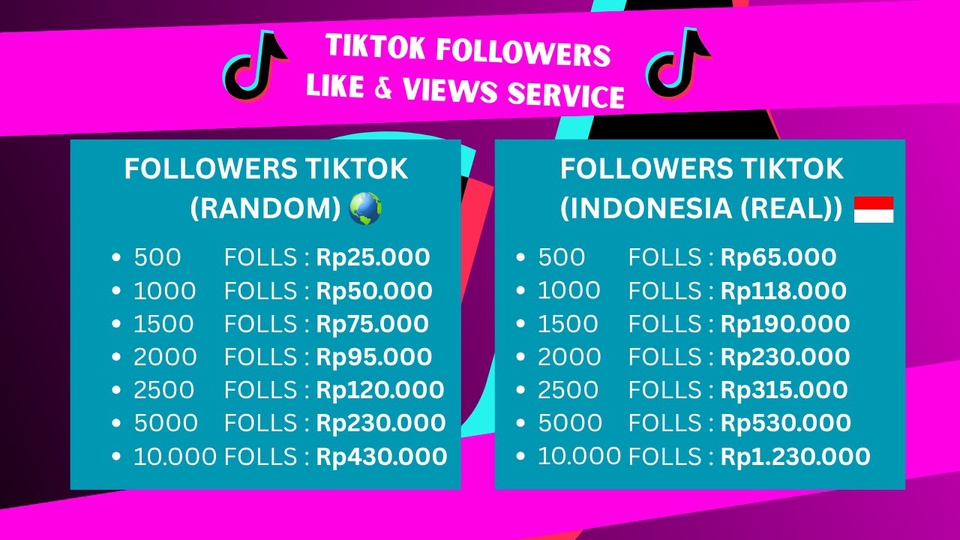 Jasa Tambah Followers dan Likes Sosial Media Permanen - Tiktok Followers Random & Indonesia MURAH