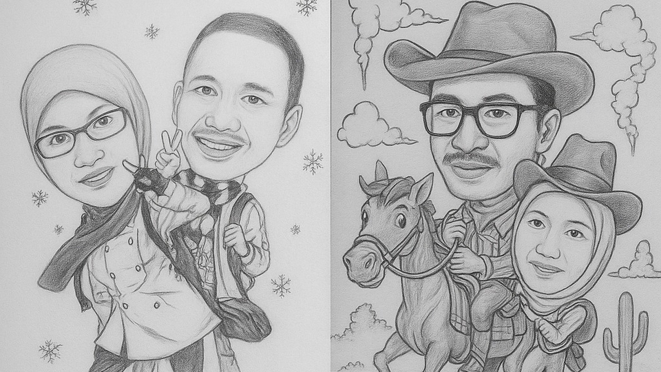 Jasa Gambar Ilustrasi Profesional dan Kreatif - Seniman Sketsa Wajah Realis Manual – Hadiah Unik & Personal