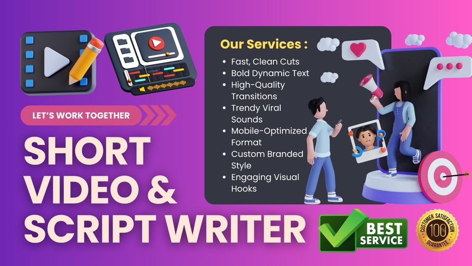 Jasa Content Creator untuk TikTok, Instagram, YouTube - Jasa Editing Short Video & Script Writer
