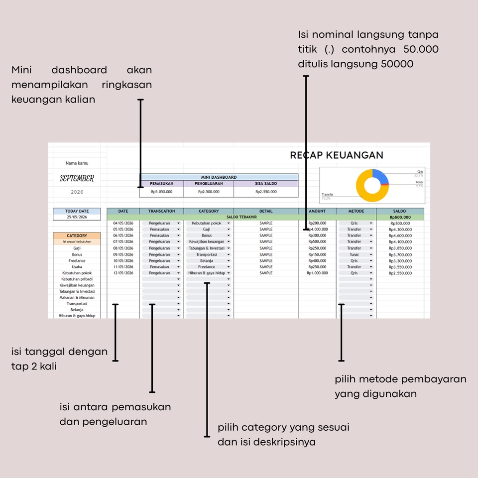 Entri Data - Spreadsheet & Custom Template Spreadsheet Secara Rapi - 5