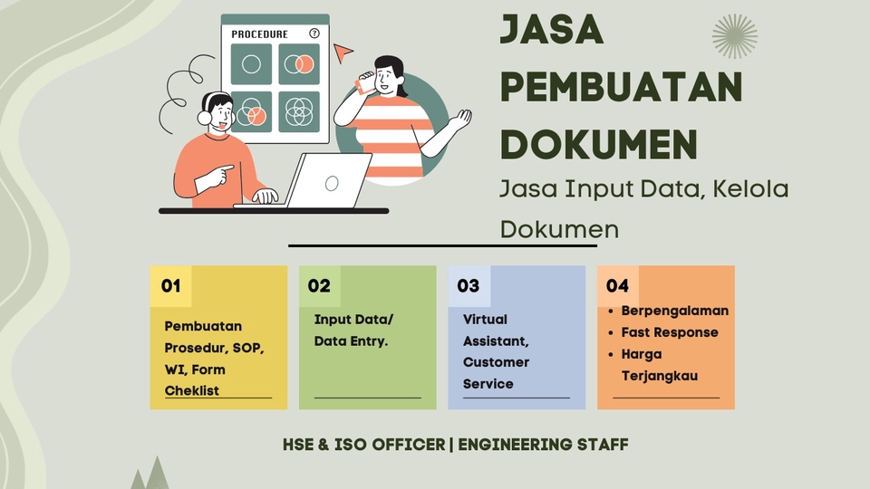 Jasa Pembuatan SOP Perusahaan / Konsultan SOP - PEMBUATAN DOKUMEN PROSEDUR/SOP/WI/ FORM CEKLIST : ISO 45001