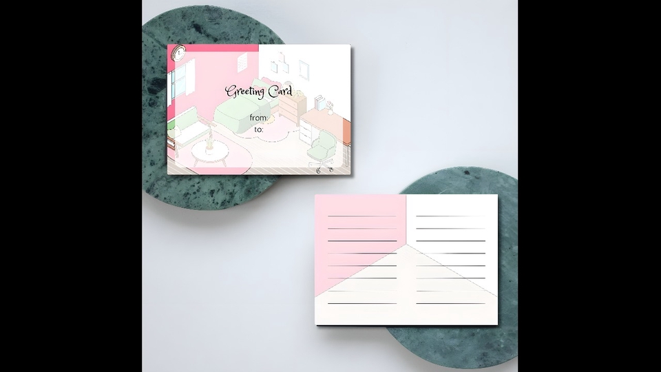 Digital Printing - Desain Custom Greeting Card (kartu ucapan) | front & back side - 9