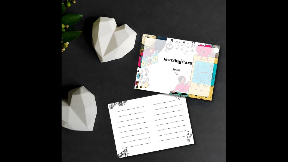 Digital Printing - Desain Custom Greeting Card (kartu ucapan) | front & back side - 5