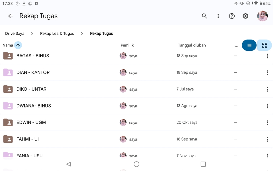 Beberapa student saya yang mengikuti les dan bantuan tugas