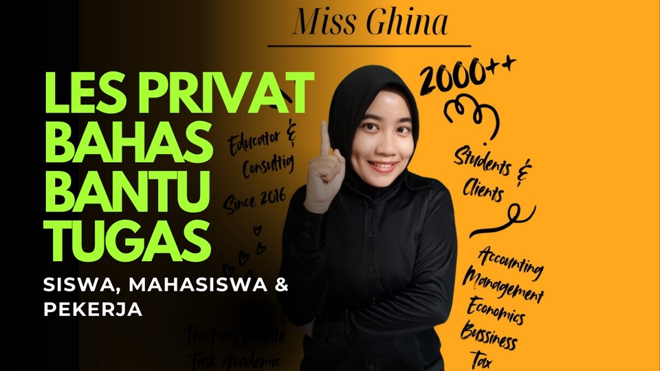 Les privat dan bantuan tugas untuk siswa, mahasiswa, hingga pekerja.