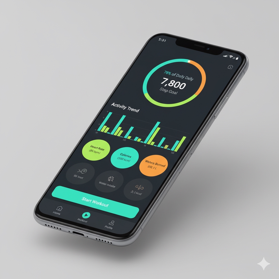 Desain yang bersih, menonjolkan data secara visual dengan grafik