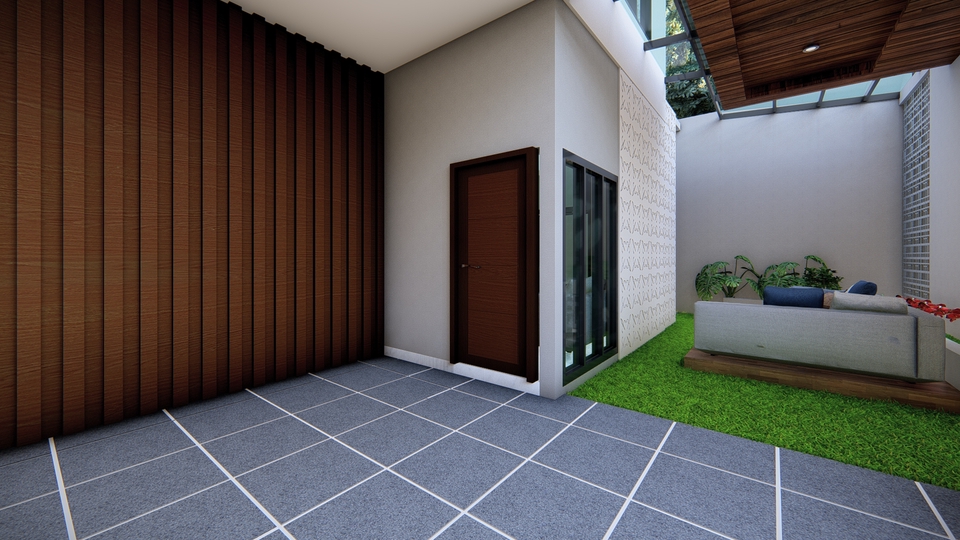 3D & Perspektif - Rendering Rumah, modeling  sketchup , render di lumion - 7
