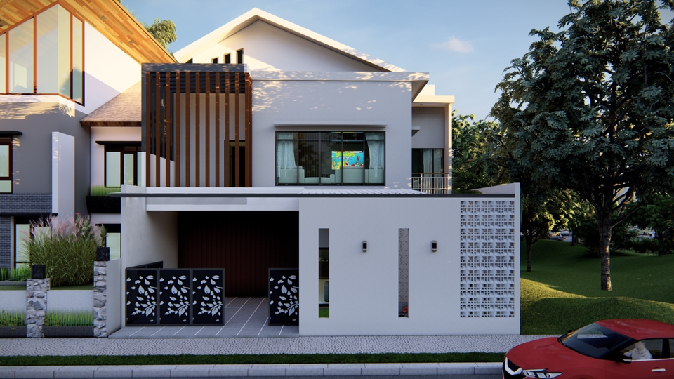3D & Perspektif - Rendering Rumah, modeling  sketchup , render di lumion - 6