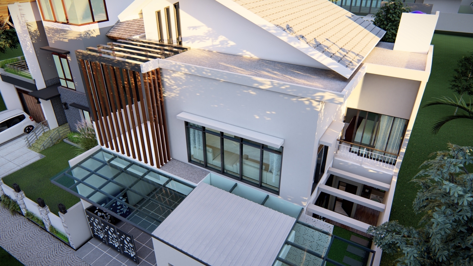 3D & Perspektif - Rendering Rumah, modeling  sketchup , render di lumion - 3