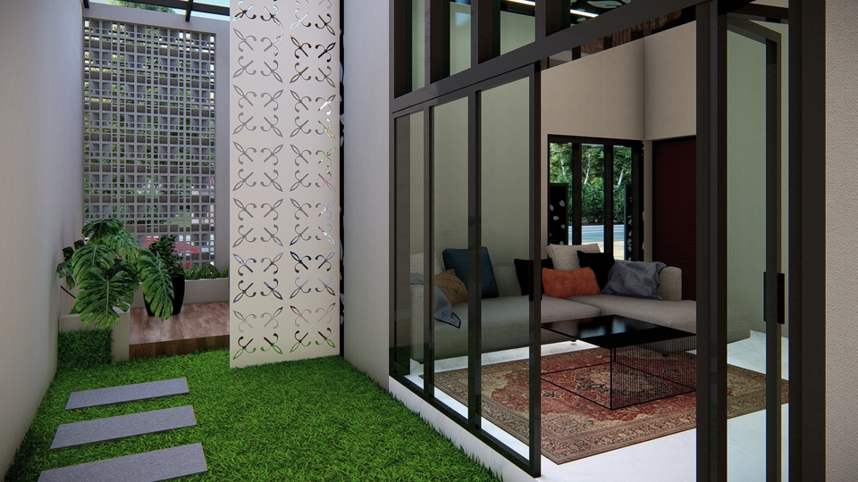 3D & Perspektif - Rendering Rumah, modeling  sketchup , render di lumion - 9