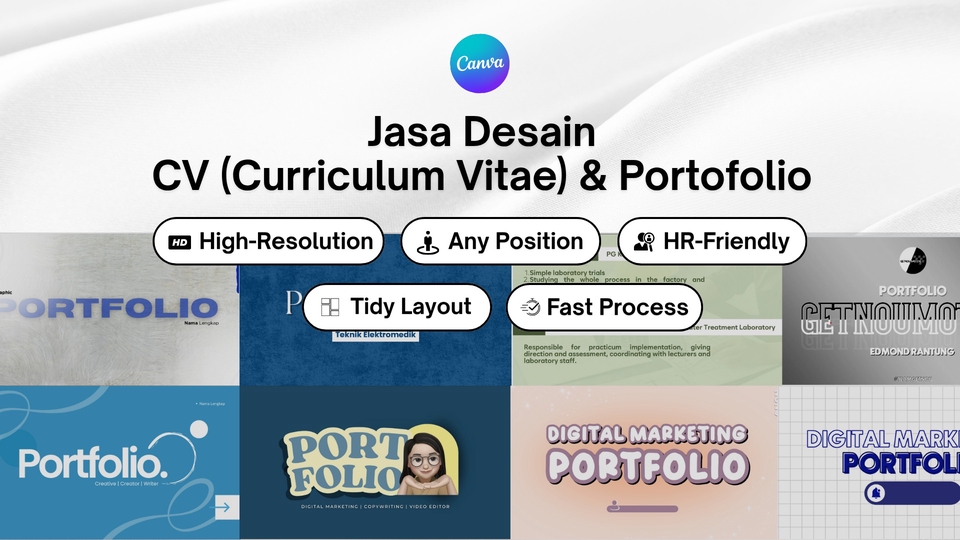 Jasa Desain CV (Curriculum Vitae) & Portofolio