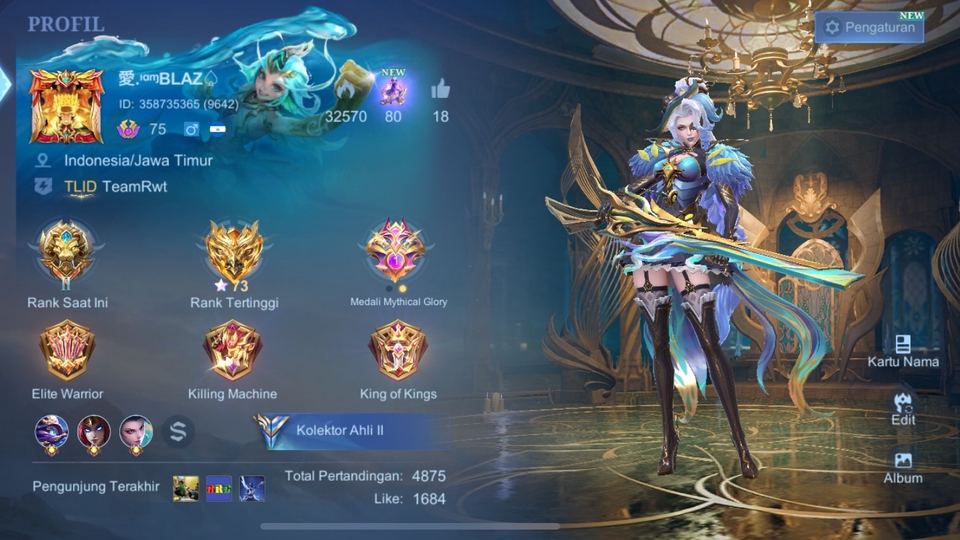 Profil ML rank tinggi tidak seberapa, hero jago, siap nemenin mabar biar menang terus dan enjoy!